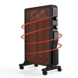 TURBRO Arcade HR1500 Electric Mica Space Heater 1500W, Room and Office Heating with Thermostat and Safety Protection, 2 Heat Settings, Quiet, 120V, Black