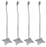 Mount-It! Speaker Stands for Surround Sound and Home Theater Speakers, Floor-Standing Height Adjustable Mounts, Two Pairs, 10 Lb Capacity, Silver