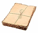 Watercolor Paper - 7.5 X 11 inches - Mixed Media Watercolor Paper - 150 GSM Thick Deckle Edge Virgin Cotton Handmade Paper - Vintage Toned