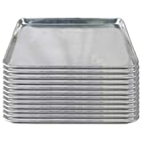 Tiger Chef Full Size 18 x 26 inch Aluminum Sheet Pan Commercial Bakery Equipment Cake Pans 19 Gauge 12 Pack