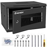 Kinchoix 6U Server Cabinet Wall Mount, 19Inch Network Rack Cabinet Locking Vented Network Enclosure Computer Electronics Equipment Data Rack Networking