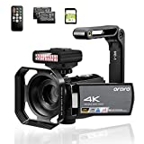 ORDRO 4K Camcorder Video Camera FHD 1080P 60FPS 48MP WiFi Video Camera Recorder 4K IR Night Vision Camcorder 3.0'' IPS Infrared Camera Ghost Hunting Camera w IR Night Light, 32GB SD Card，2 Batteries