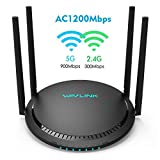 AC1200 WiFi Router Dual Band Wireless Internet Router,High Speed Wireless Router with 4x5dBi High-Gain Antennas for Online Game & HD Video,Provide More Reliable WiFi Connections and WiFi Speeds