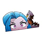 BLKUOPAR 5.1'' League of Legends Jinx Anime Peeker Car Stickers Personality JDM Accessories for Laptop Bumper Motorcycle