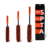 SPTA Extended Reach Wheel, Gerbils Wheel, Rim Brush, 3Pcs Micro Fiber Wheel Wand Car Detailing Brush for Cleaning Wheels, Rims, Exhaust Tips,Motorcycles, Bicycles, Grills