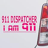 Custom Brother - 911 Dispatcher I AM 911 Pink Color Car Laptop Wall Bumper Decal Sticker, DesX36