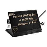 MSI Summit E16 Flip 16” QHD+ 120Hz Touchscreen 2-in-1 Business Laptop (Intel i7-1195G7, 16GB RAM, 2TB PCIe SSD) Long-Battery Life, Backlit, Killer WiFi 6E, Thunderbolt 4, Fingerprint, Win 11 Pro