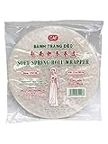 CAF Young Lady Premium Spring Roll Wrapper, Fresh Spring Roll Paper, Rice Paper 12oz (Round 25cm) Banh Trang Deo