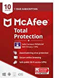 McAfee Total Protection w/ Safe Connect VPN 2022 | 10 Device | Antivirus Internet Security Software | Password Manager, Dark Web Monitoring, Parental Controls | 1 Year w/ Auto Renewal | Key Card