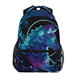 Wolf 3d Animal Head Backpacks for Girls Boys School Backpack Bookbag 3rd 4th 5th Grade Elementary Travel Laptop Shoulder Bag Students Daypacks