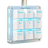 Koolertron One Handed Macro Mechanical Keyboard,Blue LED Backlit Portable Mini One-Handed Mechanical Gaming Keypad OSU! Keyboard 9 Fully Programmable Keys White/Red Switches/Blue LED