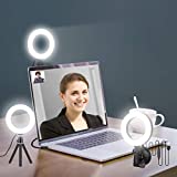 Ring Light for Zoom Meetings, Laptop Ring Light with Tripod Stand, Ring Light with Suction Cup for Computer Monitor …