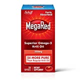 Antarctic Krill Oil 350mg Omega 3 Fatty Acid Supplement, MegaRed EPA & DHA Krill Oil Softgels (130cnt box), Phopholipids, Antioxidant Astaxanthin, Heart Health Supplement With No Fish Oil Aftertaste