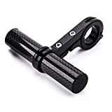ZERIRA Bike Handlebar Extender, Lightweight Aluminum Alloy Bracket Carbon Fiber Rod Handlebar Extension Bracket for Bicycle Racks, Speedometers, GPS, Cameras (Black-Single)