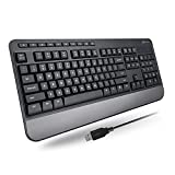 X9 Performance Multimedia USB Keyboard Wired - Take Control of Your Media - Full Size Wired Keyboard with Wrist Rest and 114 Keys - Wired Computer Keyboard for Laptop and Office PC