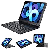 LENRICH iPad pro 12.9 case with Keyboard 2017 2nd 2015 1st, 360 Rotatable Wireless Folio 180 Swivel Stand Hard Cover Auto Sleep Wake up Black
