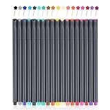 Taotree 18 Fineliner Color Pens Set, Fine Line Colored Sketch Writing Drawing Pens for Journal Planner Note Taking and Coloring Book, Porous Fine Point Pens Markers, Great for Art Crafts Scrapbooks