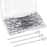 Corsage Boutonniere Pins Teardrop Pearl Head Pins Wedding Bouquet Pins White Straight Head Pins for DIY Crafts Jewelry Making Sewing Wedding Flower Decorations (100 Pieces with 1 Box)