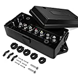 Nilight - 50048R 7 Way Electrical Trailer Junction Box 7 Gang Trailer Wire Connector Junction Box Weatherproof for Rewiring Camper RV Caravans Boat 7 Pole Cable Connection Box,2 Years Warranty