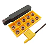 ASZLBYM 11pcs RPMT10T3 MOE R5 Indexable Carbide Milling Inserts Blade Milling Cutter with 5/8'/16mm SRDPN1616H10 Indexable Carbide Milling Tool Holder Metal Lathe Cutting Tools