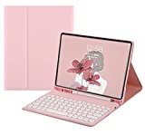 iPad Mini 5th Generation Mini 4 7.9 inch Keyboard Case Cute Round Key Color Keyboard Wireless Detachable BT Keyboard Cover with Pencil Holder for Mini 5 (Mini4/Mini5, Pink)