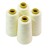 4 Large Cones (3000 Yards Each) of Polyester Threads for Sewing Quilting Serger Light Cream Color from Threadnanny
