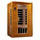Dynamic Golden Designs Andora 2 Person Low EMF 6 Heating Panel Infrared Therapy Wood Dry Heat Sauna with MP3 Aux Connection for Home Spa Days - Curbside Delivery