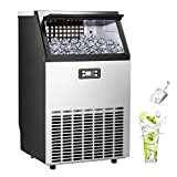 Electactic Ice Maker, Commercial Ice Machine,100Lbs/Day, Stainless Steel Ice Machine with 48 Lbs Capacity, Ideal for Restaurant, Bars, Home and Offices, Includes Scoop