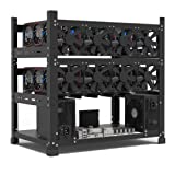 Mining Rig Frame for 12GPU, Steel Open Air Miner Mining Frame Rig Case, Support to Dual Power Supply for Crypto Coin Currency Bitcoin ETH ETC ZEC Mining Tools - Frame Only, Fans & GPU is not Included