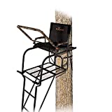 BIG GAME Hunter HD 1.5 Treestand - Adjustable Shooting Rail, Extra Wide/Deep Platform for Wide Stances, Flex Tek Comfort Seating 18.6' Tall, Black