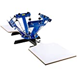 VEVOR Screen Printer 4 Color 2 Station Silk Screen Printing Kit 55x45cm T-Shirt Screen Printing Machine Screenprint Press (4 Color 2 Station)