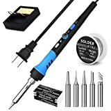 Soldering Iron Kit,60W Soldering gun with Ceramic Heater,9-in-1 solder iron kit tool,Adjustable Temperature 200 to 450℃, Soldering Iron Tips, solder wire, Solder Iron Stand for Welding and Repairing