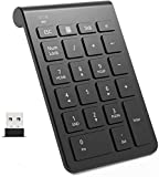 Wireless Numeric Keypad, Portable 22 Keys Number Pad 2.4 G Wireless Financial Accounting Keypad Keyboard Compatible with Laptop/PC/Surface Pro/Notebook Black
