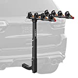 IKURAM R 4 Bike Rack Bicycle Carrier Racks Hitch Mount Double Foldable Rack for Cars, Trucks, SUV's and minivans with a 2' Hitch Receiver