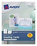 Avery Printable Greeting Cards, Quarter-Fold, 4.25' x 5.5', Matte White, 20 Blank Cards with Envelopes (3266)