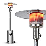 Legacy Heating 48000 BTU Outdoor Propane Patio Heater, Tainless Steel Outside Space Gas Heater with Wheels, Standing Patio Floor Air Heater, for Commercial, Residential, Garden, Porch, Party, Deck