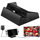 KEKUCULL Switch Docking Station, 4K HDMI 1080P Charging Dock Replacement for Official Nintendo Switch, No Lag TV OLED Stand, Portable Power Adapter Charger Base with 3 USB Port (Black)