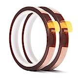 2 Rolls 10mm X 33m 108ft Heat Tape,Heat Resistant Tape,Heat Transfer Tape,Thermal Tape,Sublimation Tape,Heat Vinyl Press Tape,No Residue,Adhesive Transfer Tape,Electronics,Soldering,Circuit Board