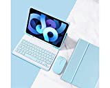 iPad Mini 5 Keyboard Case+ Mouse Detachable Wireless Bluetooth Keyboard Pencil Holder Slim Leather Smart Cover for iPad Mini 5th Gen 2019 (iPad Mini 5, Sky Blue)