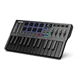 USB MIDI Keyboard Controller, 25 Mini Key Portable MIDI with 8 Backlit Drum, OLED Screen Display, Personalized Touch Bar and Music Production Software Included, Donner DMK25 Pro with 40 Free Courses
