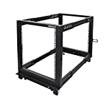 StarTech.com 12U 19' Open Frame Server Rack - 4 Post Adjustable Depth 22-40' Mobile - Free Standing Rolling Network/Computer Equipment Data Rack- Dell PowerEdge HP ProLiant ThinkServer (4POSTRACK12U)