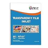 60 Sheets Inkjet Transparency Film 8.5x11 100% Clear Silk Screen Printing Color Quick-Dry Universal OHP Overhead Projector Transparencies Paper Crafting