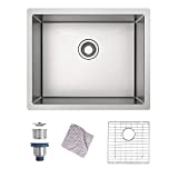 MENSARJOR Kitchen sink, Undermount Kitchen Sink 16 Gauge Single Bowl SUS304 Stainless Steel(22.6 X 18 X 10)