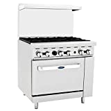CookRite ATO-6B Commercial Manual Natural Gas Range 6 Burner Hotplates With Standard Oven 36' - 177,000 BTU
