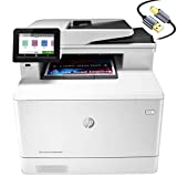 HP Laserjet Pro M479fdw Wireless Color All-in-One Laser Printer for Business, White - Print Scan Copy Fax - 28 ppm, 600x600 dpi, Auto 2-Sided Printing, 50-Sheet ADF, Ethernet, Cbmou Printer＿Cable