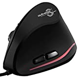 ZLOT Wired Vertical Mouse,Ergonomic Design USB LED Optical Mouse with 6 Buttons and 4 Adjustable Sensitivity 1200/1600/2400/3200 DPI for Office, Gaming, PC, Computer,Laptop,Desktop,Black …