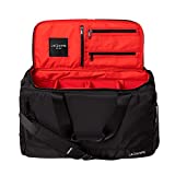PREMIUM Sneaker Bag, Duffel Bag, Gym Training Bag, Travel Bag, Basketball Bag, Footbal Bag with 3 adjustable compartment dividers (Black/Red)