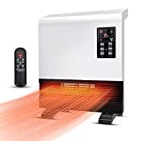 Electric Heater - 1500W Space Heater, Wall Mounted Room Heater with Standing Base, Energy Saving, Timer, Quick Heat Electric Space Heater, 3 Modes, Wall Heater for Basement, Bedroom, Bathroom, Office, Garage Heater