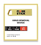 FixMeStick Gold Computer Virus Removal Stick for Windows PCs - Unlimited Use on Up to 3 Laptops or Desktops for 1 Year - Works with Your Antivirus