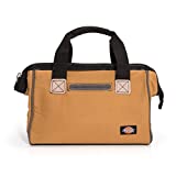 Dickies 12-Inch Durable Canvas Work Bag for Painters, Carpenters, and Builders, Heavy-Duty Zipper, Reinforced Handles, Tan